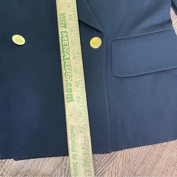 Myrene De Premonville Paris Vintage Double Breast Blazer Velvet Trim Gold Button - Picture 9 of 12